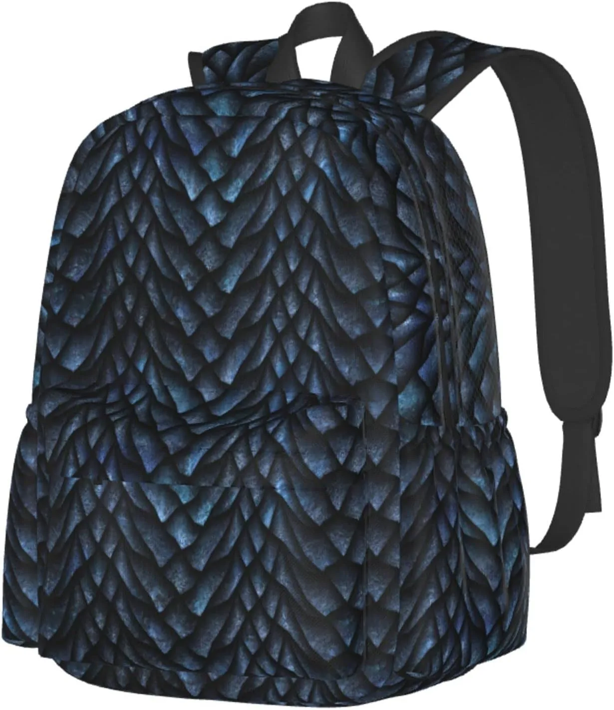 17 inch Backpack 3D Gray Dragon Scales Laptop Backpack School Bookbag Shoulder Bag Casual Daypack