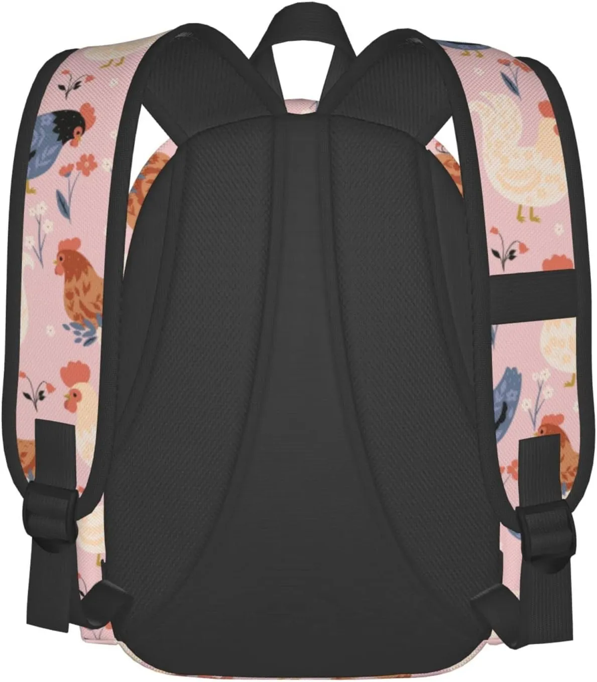17 inch Backpack Cute Animals Chickens Floral Laptop Backpack School Bookbag Shoulder Bag Casual Daypack