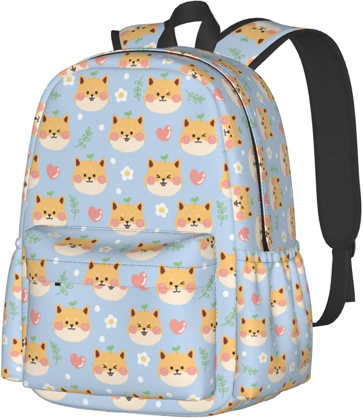 17 inch Backpack Kawaii Shiba Inu Cute Dogs Laptop Backpack School Bookbag Shoulder Bag Casual Daypack