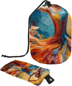 2 Pcs Cosmetic Bag bucket Travel Makeup Bags Large Capacity Soft Waterproof Portable Drawstring Cosmetic Bag, Art Abstract Dancing Girl 7