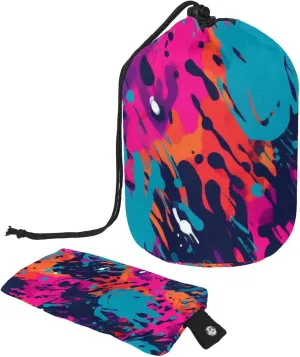 2 Pcs Cosmetic Bag bucket Travel Makeup Bags Large Capacity Soft Waterproof Portable Drawstring Cosmetic Bag, Art Abstract Graffiti Paw Print