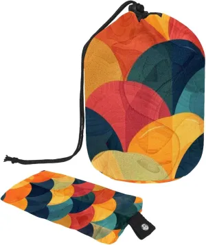 2 Pcs Cosmetic Bag bucket Travel Makeup Bags Large Capacity Soft Waterproof Portable Drawstring Cosmetic Bag, Art Colorful Circles