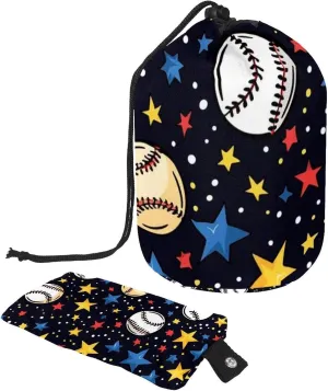 2 Pcs Cosmetic Bag bucket Travel Makeup Bags Large Capacity Soft Waterproof Portable Drawstring Cosmetic Bag, Art Galaxy Baseball and Stars