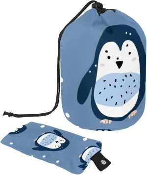 2 Pcs Cosmetic Bag bucket Travel Makeup Bags Large Capacity Soft Waterproof Portable Drawstring Cosmetic Bag, Cartoon Snow Penguin Blue