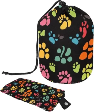 2 Pcs Cosmetic Bag bucket Travel Makeup Bags Large Capacity Soft Waterproof Portable Drawstring Cosmetic Bag, Cute Abstract Colorful Mini Dog Paw 59