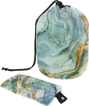 2 Pcs Cosmetic Bag bucket Travel Makeup Bags Large Capacity Soft Waterproof Portable Drawstring Cosmetic Bag, Elegant Art Marble Texture