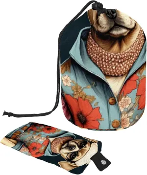 2 Pcs Cosmetic Bag bucket Travel Makeup Bags Large Capacity Soft Waterproof Portable Drawstring Cosmetic Bag, Florals Clothing Dogs