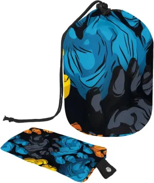 2 Pcs Cosmetic Bag bucket Travel Makeup Bags Large Capacity Soft Waterproof Portable Drawstring Cosmetic Bag, Multicolor Art Paw Print