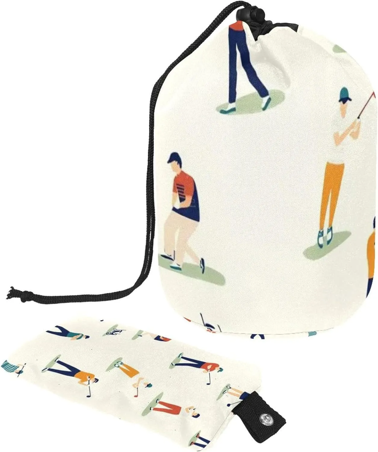 2 Pcs Cosmetic Bag bucket Travel Makeup Bags Large Capacity Soft Waterproof Portable Drawstring Cosmetic Bag, People Who Enjoy Golf 11