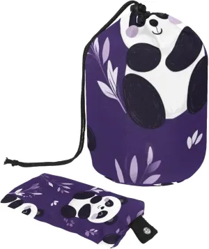 2 Pcs Cosmetic Bag bucket Travel Makeup Bags Large Capacity Soft Waterproof Portable Drawstring Cosmetic Bag, Purple Cute Panda 31