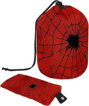 2 Pcs Cosmetic Bag bucket Travel Makeup Bags Large Capacity Soft Waterproof Portable Drawstring Cosmetic Bag, Red & Black Spider Web 39