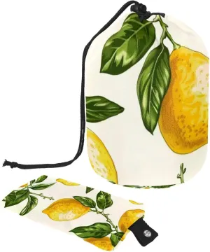 2 Pcs Cosmetic Bag bucket Travel Makeup Bags Large Capacity Soft Waterproof Portable Drawstring Cosmetic Bag, Yellow Fruit Citrus Lemon 43