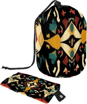 Abstract Native American Filigree 45 Travel Cosmetic Bags Makeup Bag for Women, Foldable Drawstring Travel Cosmetic Bags, Portable Toiletry Bucket Bag