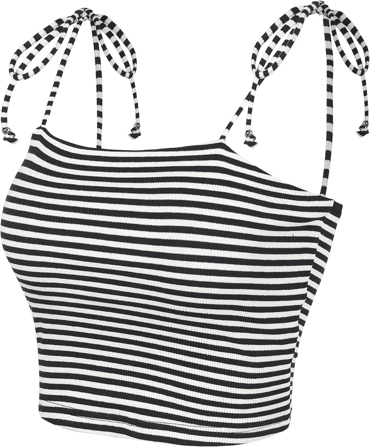 Allegra K Women's Cami Tube Top Tie Spaghetti Straps Sleeveless Summer Crop Tops