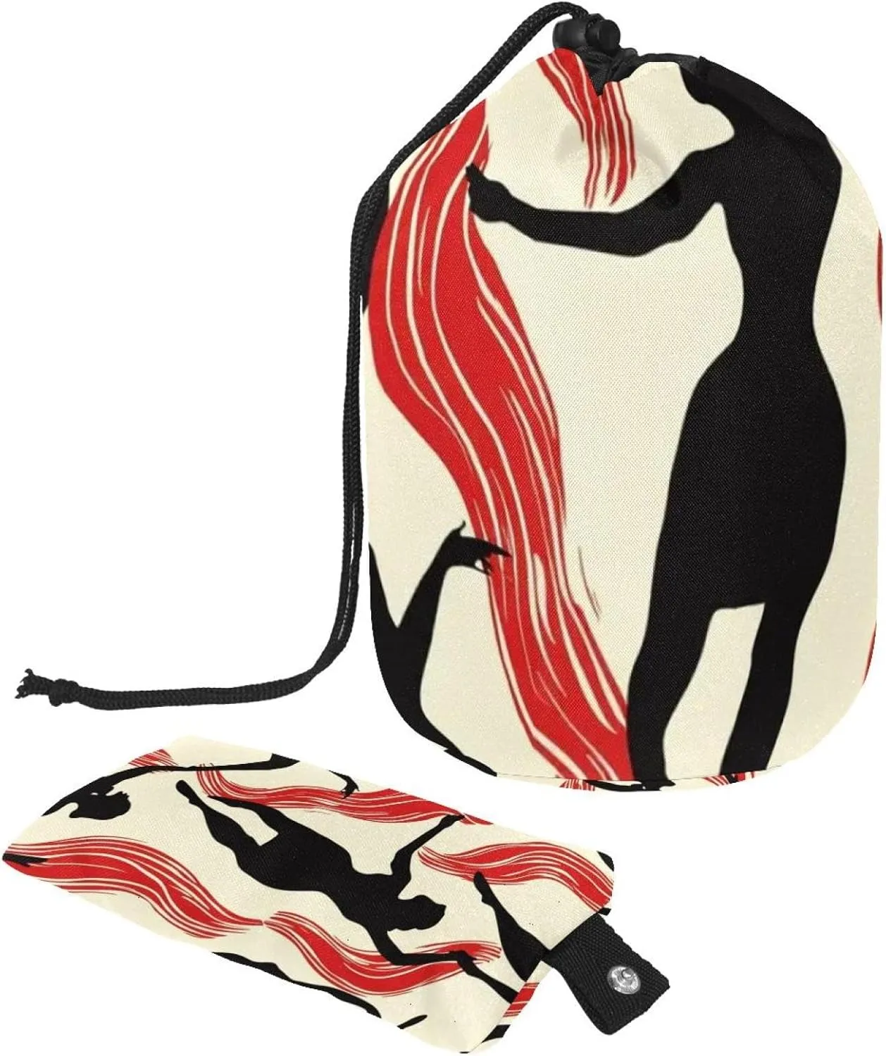 Art Abstract Dancing Women 65 Travel Cosmetic Bags Makeup Bag for Women, Foldable Drawstring Travel Cosmetic Bags, Portable Toiletry Bucket Bag