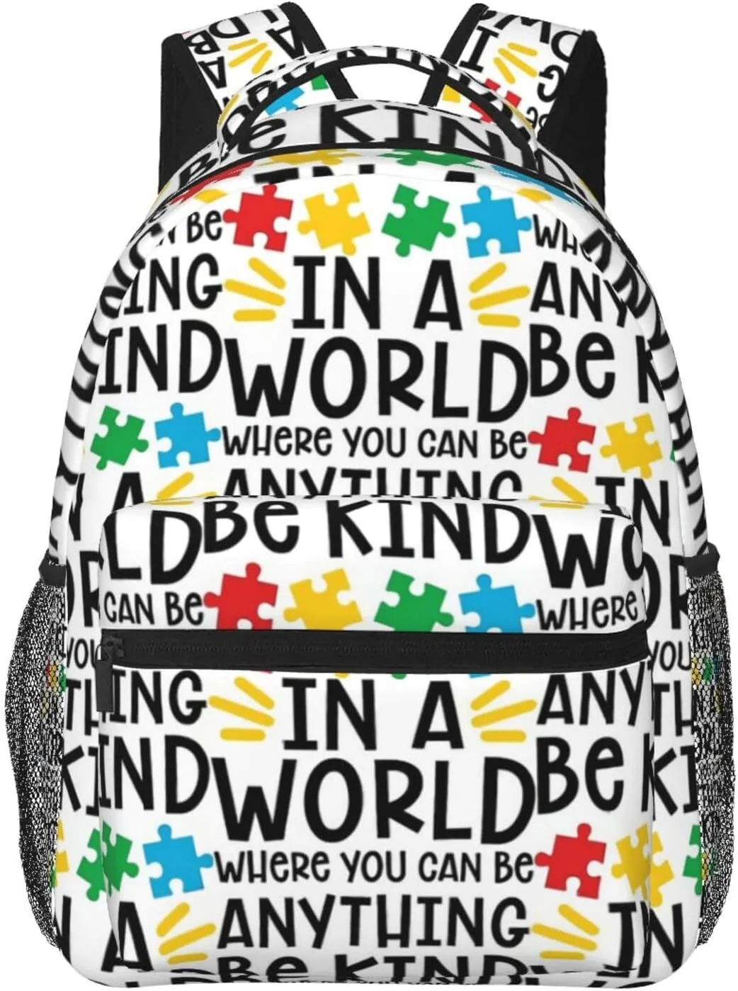 Autism Awareness Backpack Casual Hiking Camping Travel Backpacks Lightweight Daypack Bag Women Men Bookbag