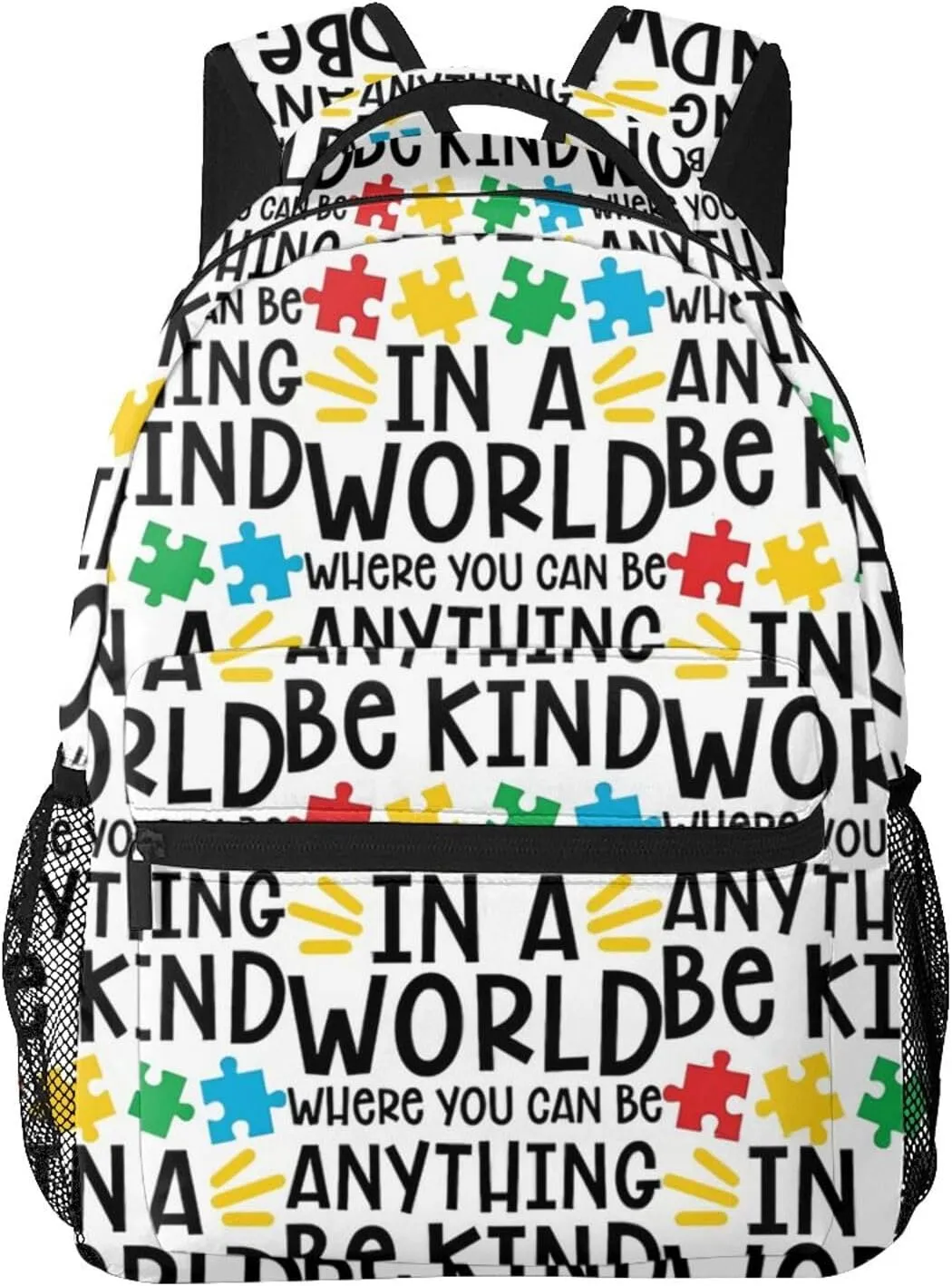 Autism Awareness Backpack Casual Hiking Camping Travel Backpacks Lightweight Daypack Bag Women Men Bookbag
