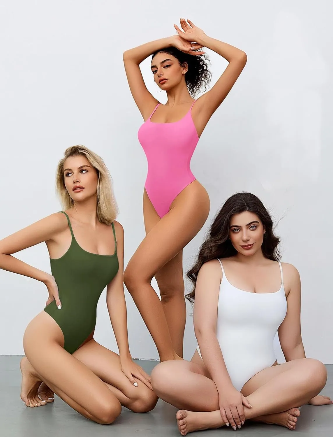 Avidlove Tank Top Bodysuit for Women Square Neck Double Lined Body Suits One Piece Thong Basic Summer Cami Tops