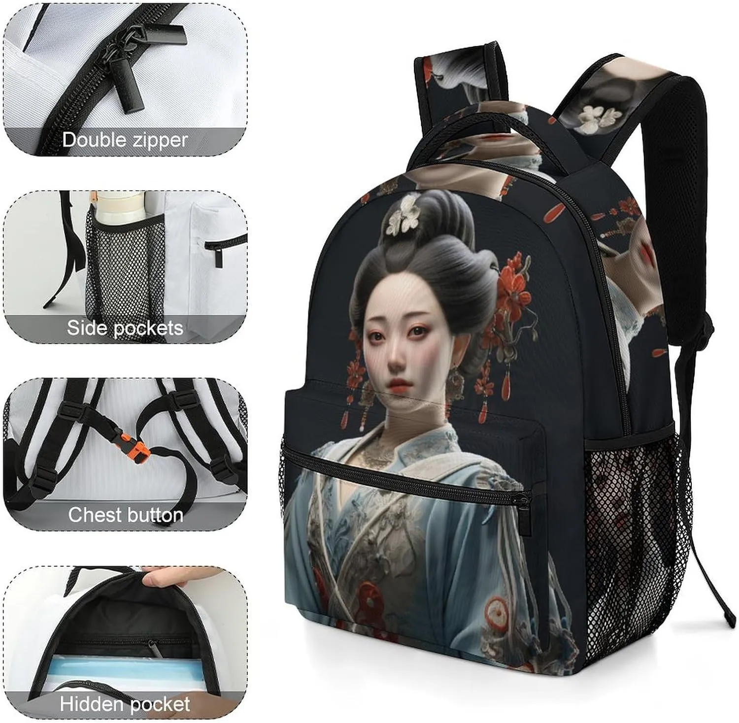 Backpacks Asian Classical Woman Travel Bag Laptop Backpack Casual Daypack for Weekender Business Hiking