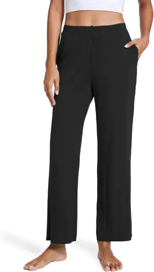 Bamboo Viscose Pajama Pants for Women, Soft Wide Leg Pants with Pockets, Comfy Lounge Bottoms Loose Yoga Sweatpants S-XXL