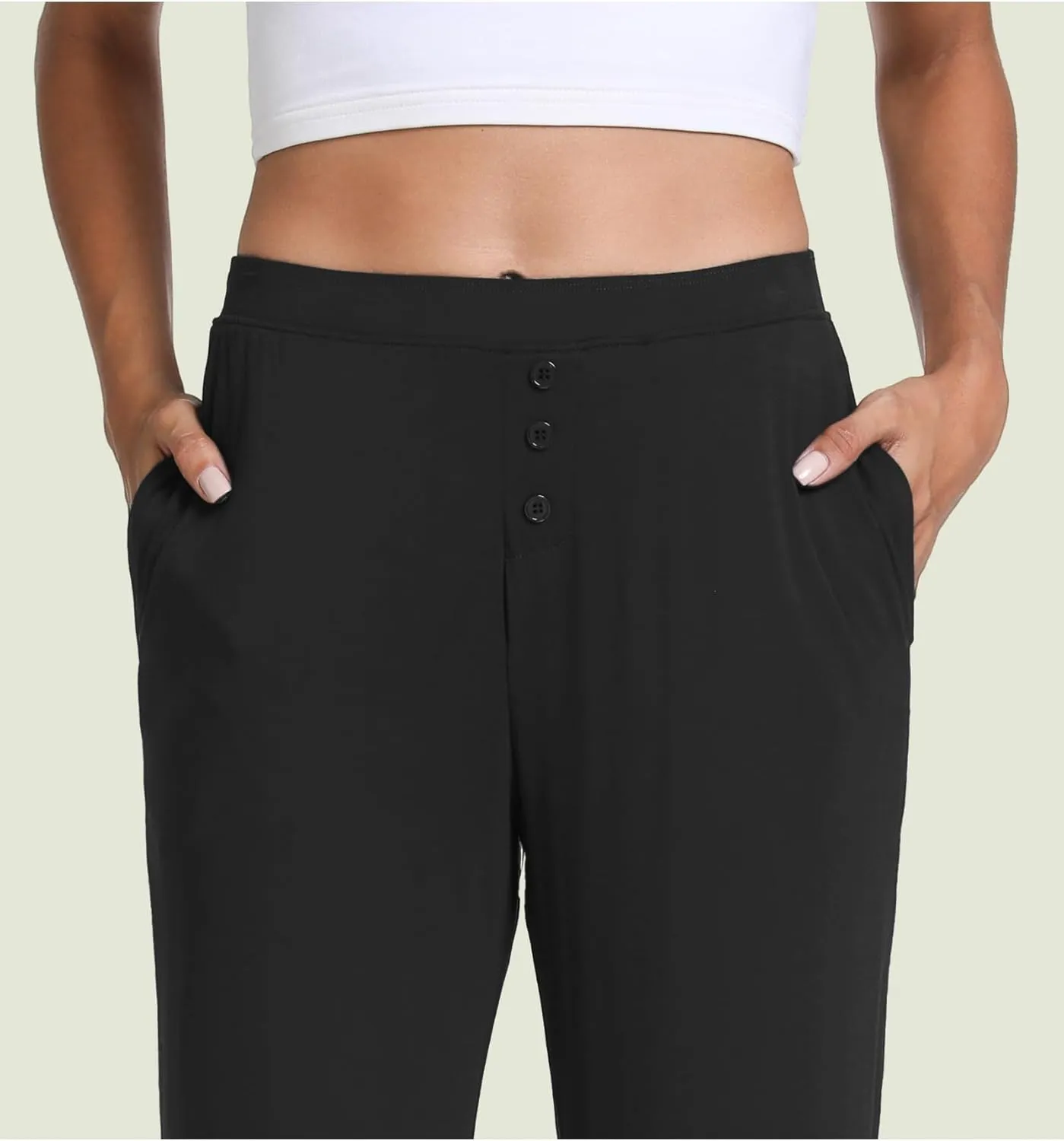 Bamboo Viscose Pajama Pants for Women, Soft Wide Leg Pants with Pockets, Comfy Lounge Bottoms Loose Yoga Sweatpants S-XXL