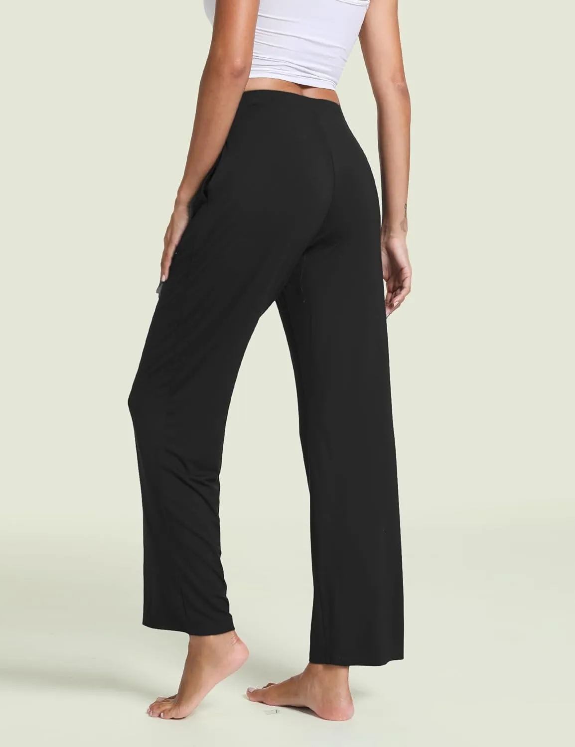 Bamboo Viscose Pajama Pants for Women, Soft Wide Leg Pants with Pockets, Comfy Lounge Bottoms Loose Yoga Sweatpants S-XXL