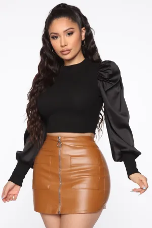 Best Of All Puff Sleeve Top - Black