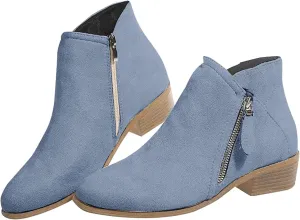 Black Cowboy Boots for Women Ankle Square Toe Booties for Women Ankle Wedge Boots for Women Flat Boot Laces Casual Round Head Low Heel Comfortable Pointed Toe