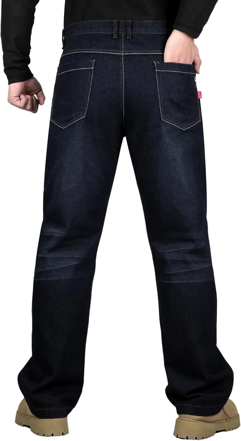 BOCOMAL FR Pants for Men Relax Fit Flame Resistant Jeans 14oz Heavy Duty Washed Work Jeans