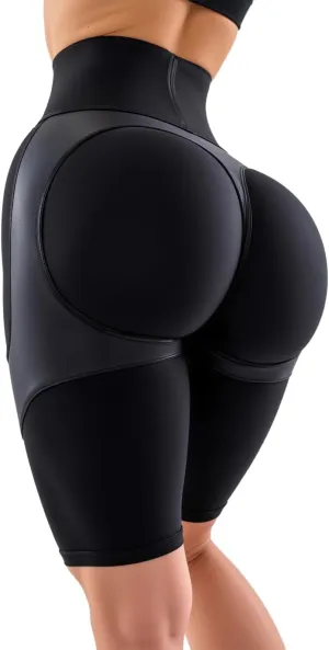 Bona Fide Premium Quality High Waist Biker Shorts for Women with Push Up - Womens Butt Lifting Shorts for Gym, Workout
