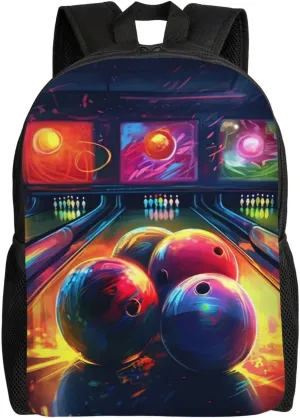 Bowling Balls Backpack for Women Men Laptop Backpack 16.1 inch Computer Bag Casual Daypack for Travel