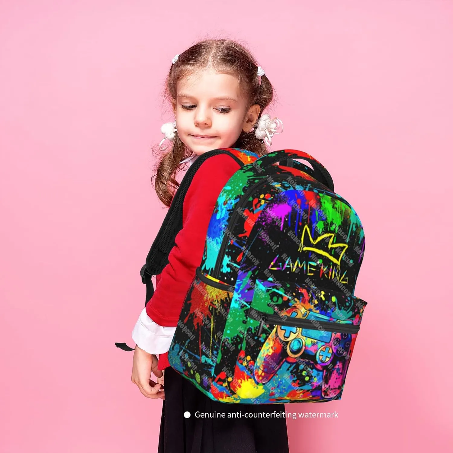 Boys Backpack For Kids School Backpack For Boys Children Game Bookbag Teens Elementary Middle School Backpacks for Boy 6-18 Waterproof Lightweight 17 Inches Travel Back Pack