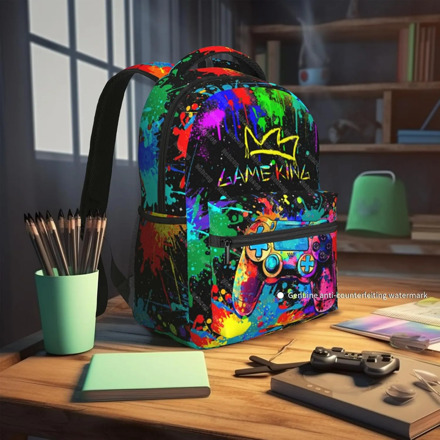 Boys Backpack For Kids School Backpack For Boys Children Game Bookbag Teens Elementary Middle School Backpacks for Boy 6-18 Waterproof Lightweight 17 Inches Travel Back Pack