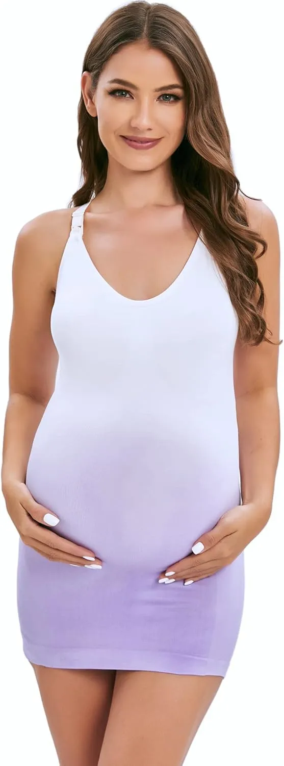 BRLIDO Womens Nursing Tank Tops Built in Bra for Breastfeeding Maternity Camisole Brasieres
