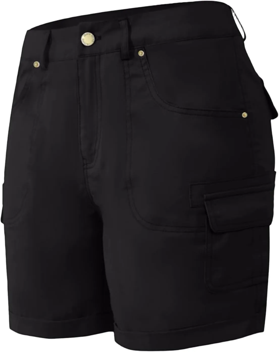 Cargo Shorts for Women Casual Summer High Waisted Jean Shorts with Pockets Knee Length Pull On Hiking Outfits