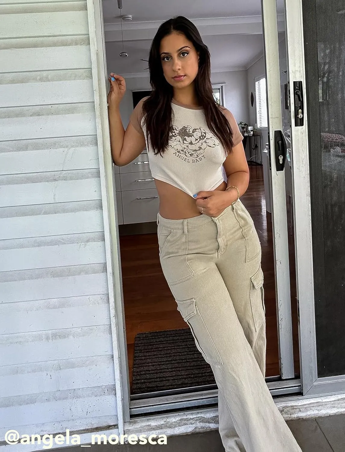 CIDER Alessia Solid Cargo Jeans