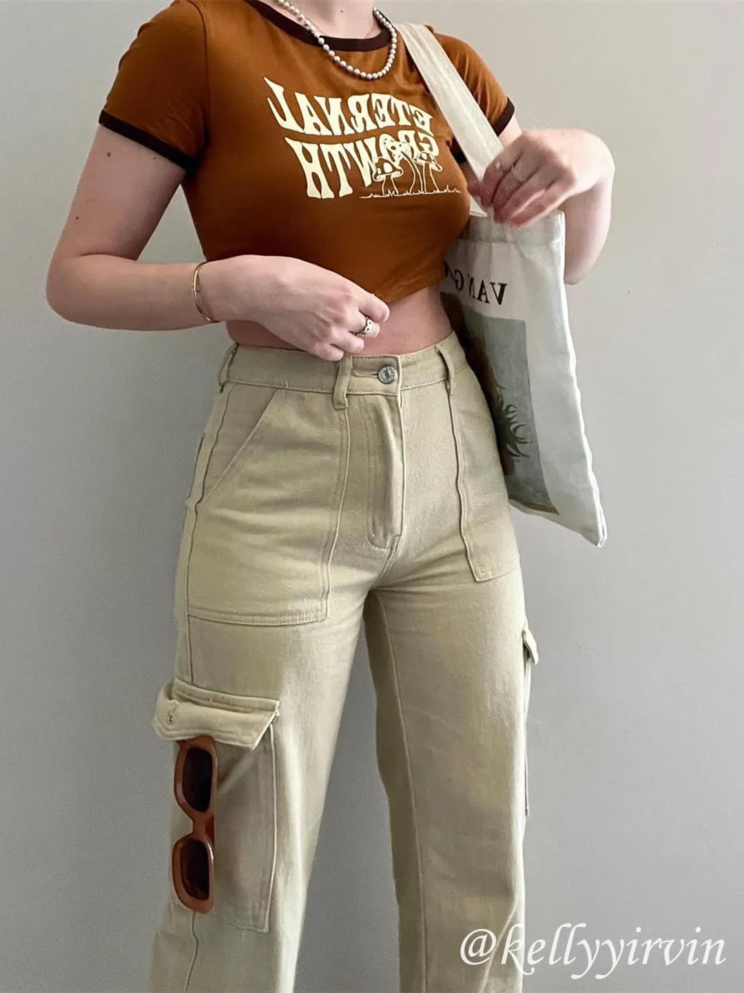 CIDER Alessia Solid Cargo Jeans
