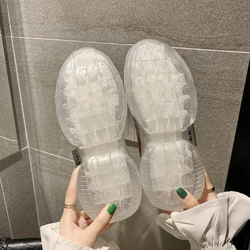 Classic four seasons fashion shoes crystal jelly rainbow bottom daddy shoes Fashion women casual shoes women fashion shoes