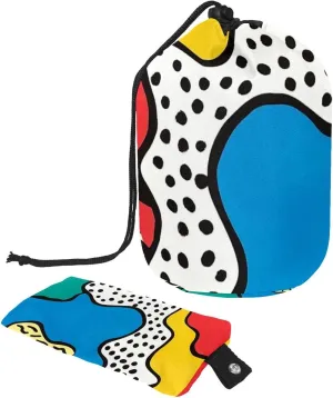 Colorful Abstract Pop Art Lines 57 Travel Cosmetic Bags Makeup Bag for Women, Foldable Drawstring Travel Cosmetic Bags, Portable Toiletry Bucket Bag