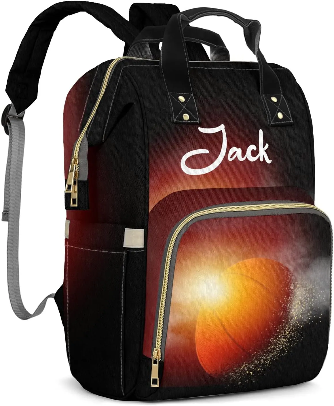 Custom Diaper Bag Basketball Tote Backpacks Personalized Name Mommy Nursing Bag Gift for Teen