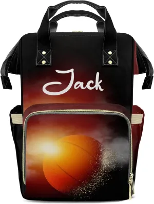 Custom Diaper Bag Basketball Tote Backpacks Personalized Name Mommy Nursing Bag Gift for Teen