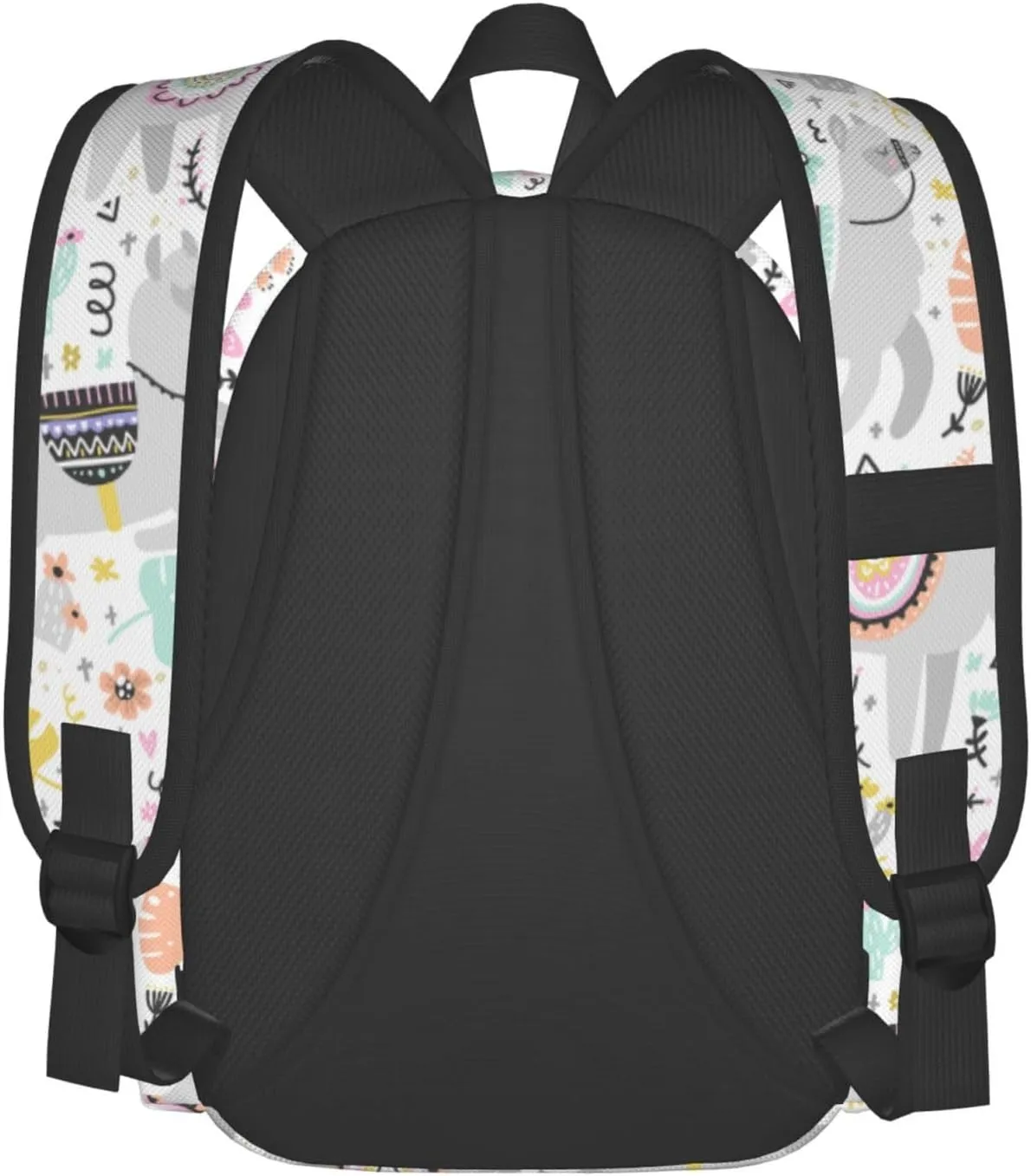 Cute Cactus Llama Laptop Commuter Backpack Shoulder Bag Casual Back Pack Daypack Bags With Side Pockets For Work Travel Daily Use