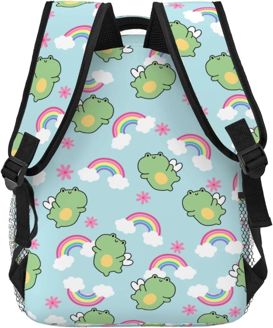 Cute Frog Backpack for Women Man Rainbow Lightweight Laptop Backpacks Book Bag Casual Daypacks for Hiking Travel College Office