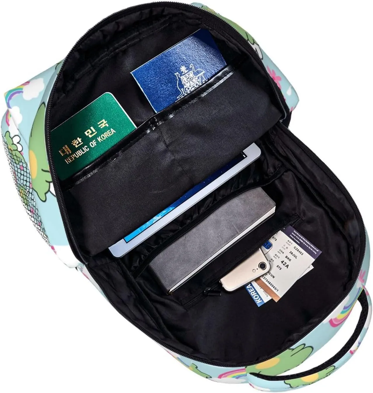 Cute Frog Backpack for Women Man Rainbow Lightweight Laptop Backpacks Book Bag Casual Daypacks for Hiking Travel College Office