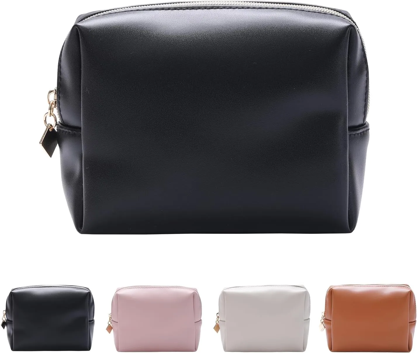 Cute Small Pouch, Makeup Cosmetic Bag,Make up Bag for Purse,Toiletry Zipper Pouch,Tech Bag,Electronic Organizer Travel Case,Storage Pouches for Organization Black