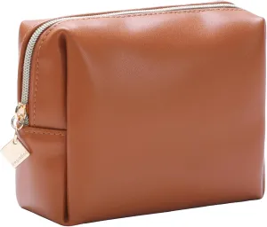 Cute Small Pouch, Makeup Cosmetic Bag,Make up Bag for Purse,Toiletry Zipper Pouch,Tech Bag,Electronic Organizer Travel Case,Storage Pouches for Organization Brown