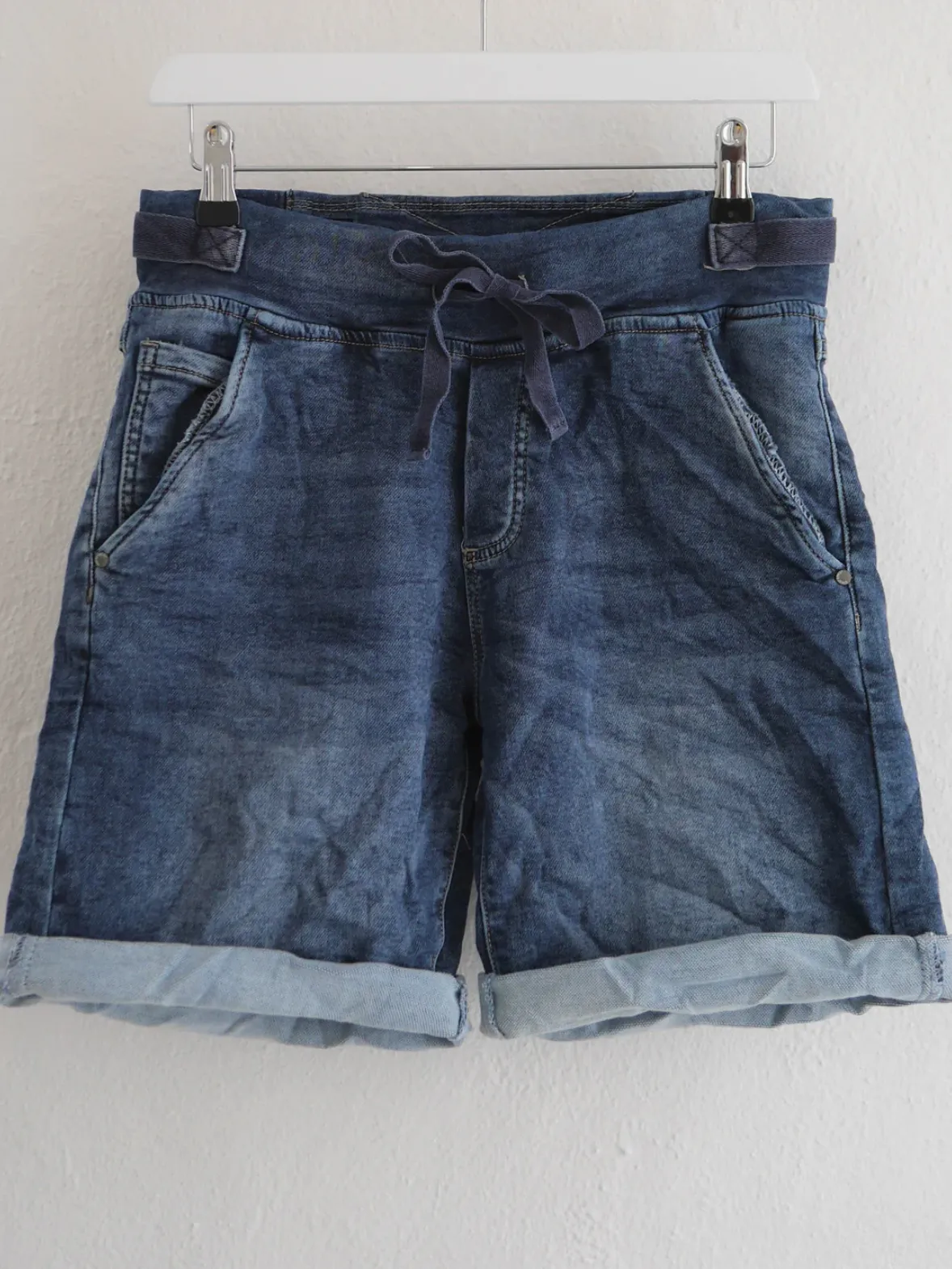 Denim Drawstring Shorts