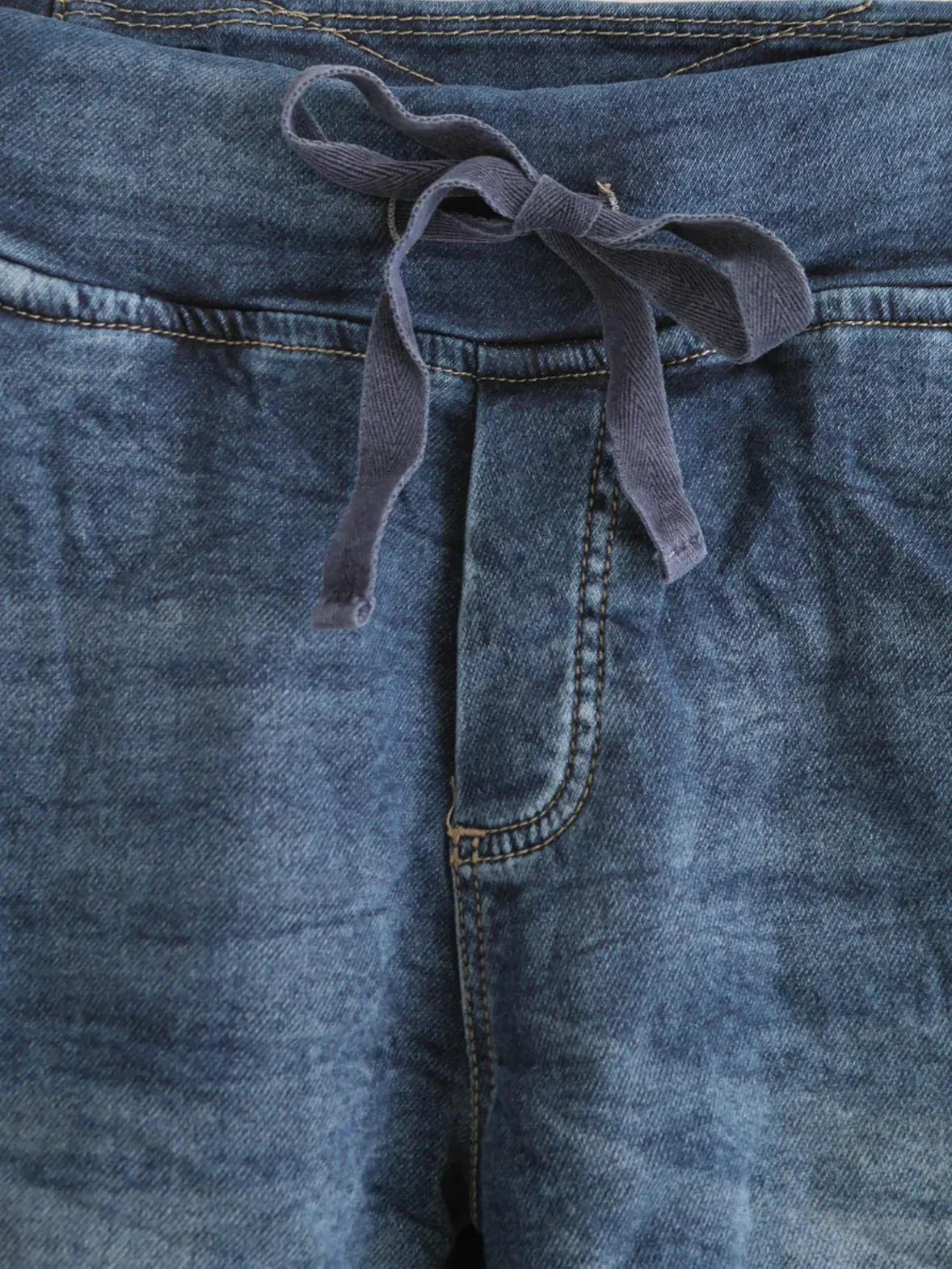 Denim Drawstring Shorts