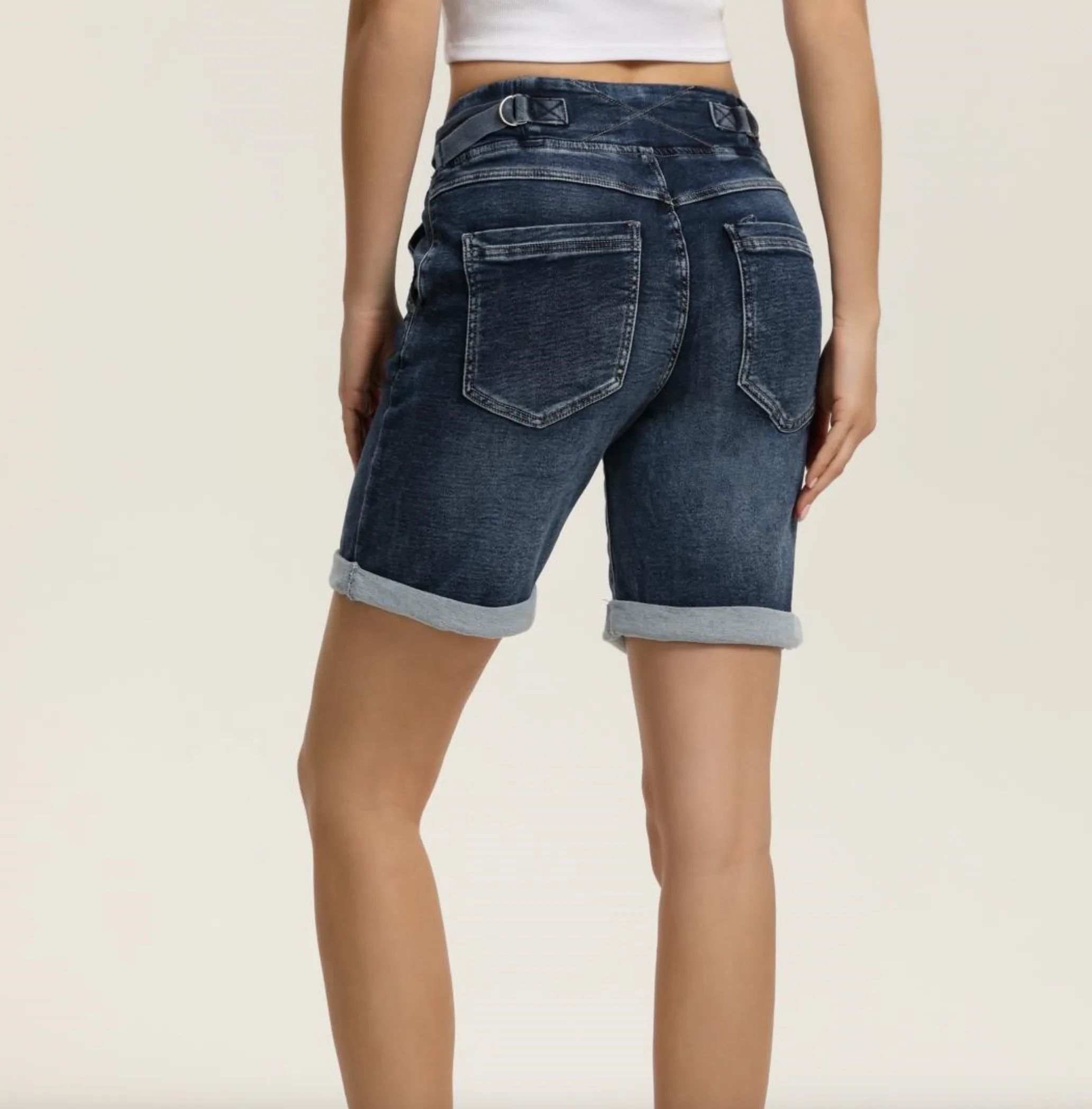 Denim Drawstring Shorts