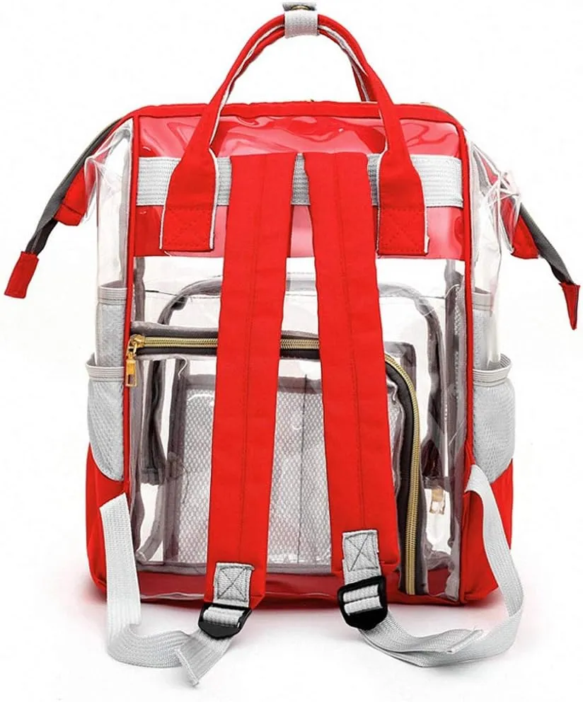 Designer Hollow Out Bag Bottle Bag Transparent Baby Bag Travel Backpack Hot Pink